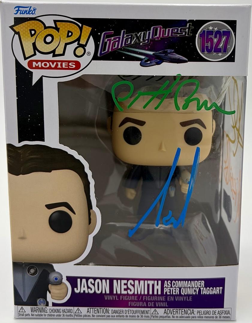 Cast signed Galaxy Quest "Jason Nesmith" Funko #1527 (Allen/Pyle/Rees/Breen) - Beckett & JSA COA